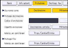 Illustrazione della schermata sul pannello di controllo