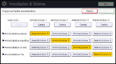 Illustrazione della schermata sul pannello di controllo