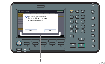 Illustrazione numerata schermata pannello di controllo