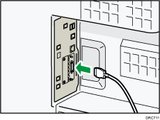 Afbeelding van het aansluiten van de IEEE1284-interfacekabel