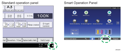 Afbeelding van bedieningspaneel
