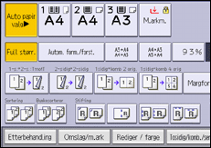 Illustrasjon av betjeningspanelet