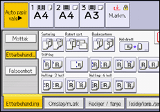 Illustrasjon av betjeningspanelet