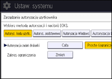 Ilustracja ekranu panela operacyjnego