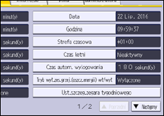 Ilustracja ekranu panela operacyjnego