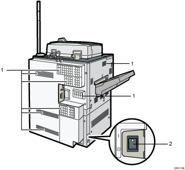 Ilustracja urządzenia głównego z numerowanymi odnośnikami