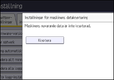 Bild av användarpanelens skärm