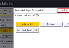 Bild av användarpanelens skärm