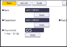 Bild av användarpanelens skärm