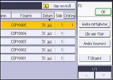Bild av användarpanelens skärm