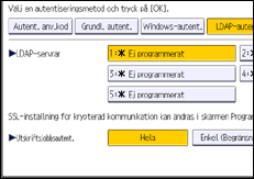 Bild av användarpanelens skärm