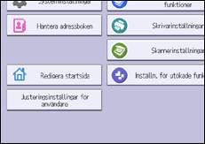 Bild av användarpanelens skärm