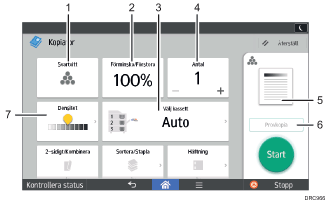 Bild av användarpanelen (numrerade detaljer)