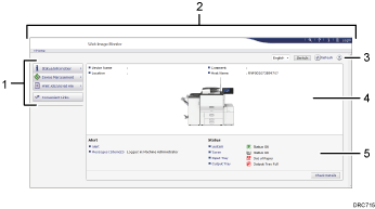 Web browser screen illustration numbered callout illustration