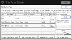 Operation panel screen illustration