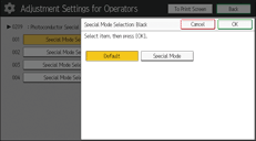 Operation panel screen illustration