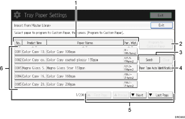 Operation panel screen illustration numbered callout illustration