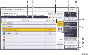 Operation panel screen illustration numbered callout illustration
