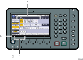 Control panel illustration numbered callout illustration