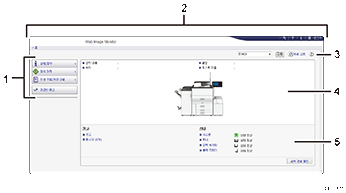 웹 브라우저 화면(번호로 각 부분 표시)