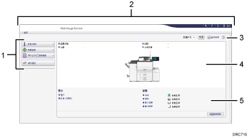 網頁瀏覽器畫面說明圖編號標註的說明圖