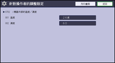 操作面板畫面說明圖