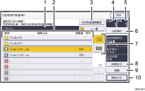操作面板畫面說明圖編號標註說明圖