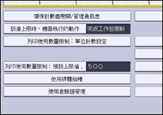 操作面板畫面說明圖