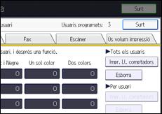 Il·lustració de pantalla del panell d'operacions