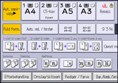 Illustration af displayet på betjeningspanelet