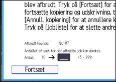 Illustration af displayet på betjeningspanelet