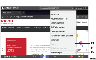 Nummerierte Abbildung zur Modusänderung
