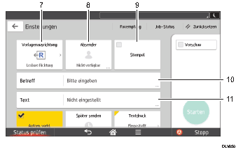 Nummerierte Abbildung Bedienfeld-Display
