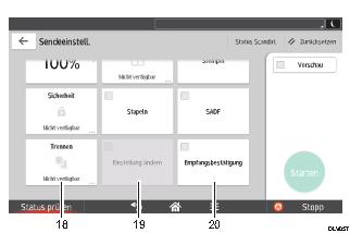Nummerierte Abbildung Bedienfeld-Display