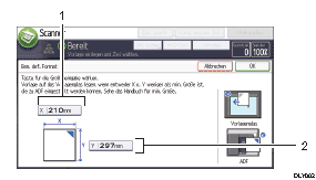 Nummerierte Abbildung Bedienfeld-Display