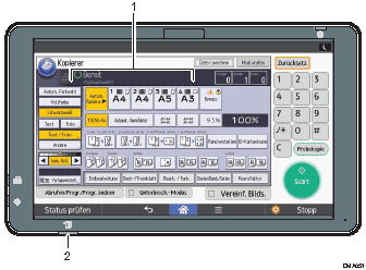 Nummerierte Abbildung des Bedienfelds