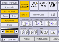 Ilustración de la pantalla panel de mandos