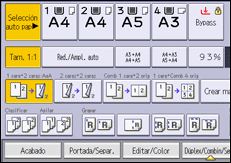 Ilustración de la pantalla panel de mandos