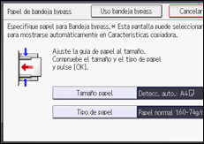 Ilustración de la pantalla panel de mandos