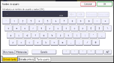 Ilustración de la pantalla panel de mandos