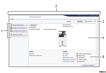 Ilustración de llamada numerada de ilustración de pantalla del explorador Web