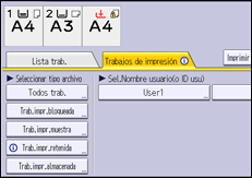 Ilustración de la pantalla panel de mandos