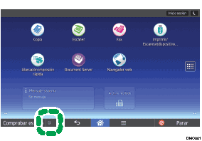 Ilustración de la pantalla panel de mandos