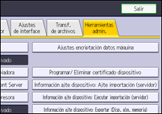 Ilustración de la pantalla panel de mandos