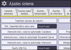 Ilustración de la pantalla panel de mandos