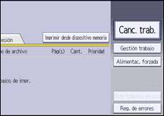 Ilustración de la pantalla panel de mandos