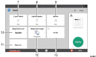 Käyttöpaneelin numeroitu näyttö