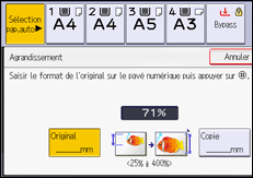 Illustration de l'écran du panneau de commande