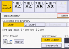 Illustration de l'écran du panneau de commande