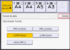 Illustration de l'écran du panneau de commande